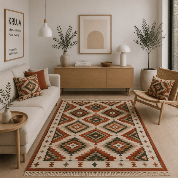 KRUJA — Handwoven Albanian Wool Carpet