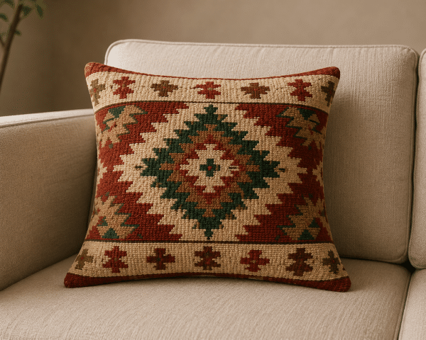 KRUJA — Handwoven Albanian Wool Cushion