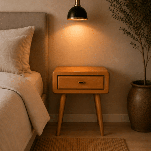 BEECH WOOD BEDSIDE TABLE